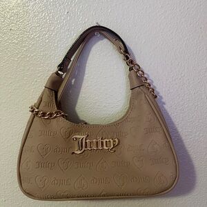 Juicy Couture Tan Hobo Shoulder Bag with Gold Accents